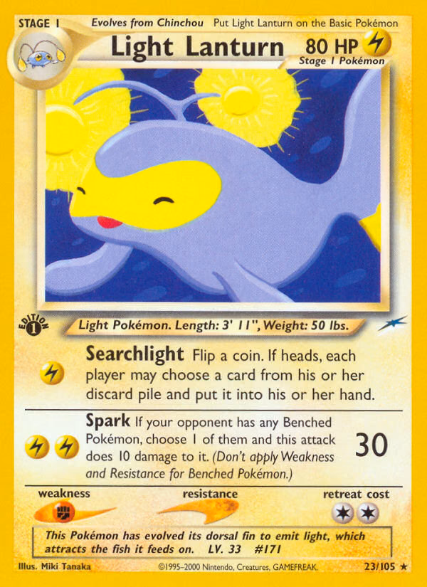 Light Lanturn (Unlimited) Pokemon card (23/105, Neo Destiny)