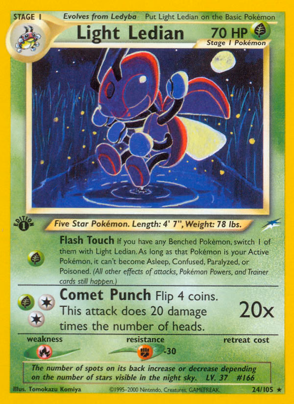 Light Ledian (1st Edition) Pokemon card (24/105, Neo Destiny)