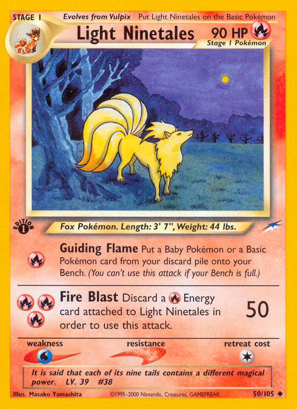 Light Ninetales (Unlimited) Pokemon card (50/105, Neo Destiny)