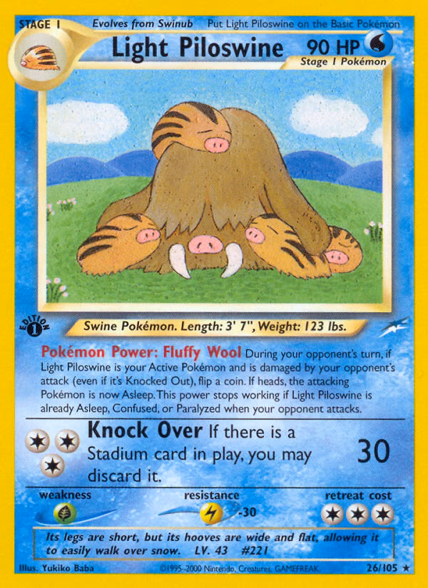 Light Piloswine (Unlimited) Pokemon card (26/105, Neo Destiny)