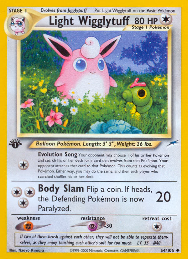 Light Wigglytuff (1st Edition) Pokemon card (54/105, Neo Destiny)