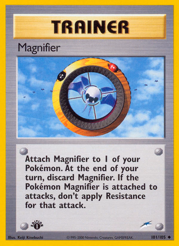 Magnifier (1st Edition) Pokemon card (101/105, Neo Destiny)
