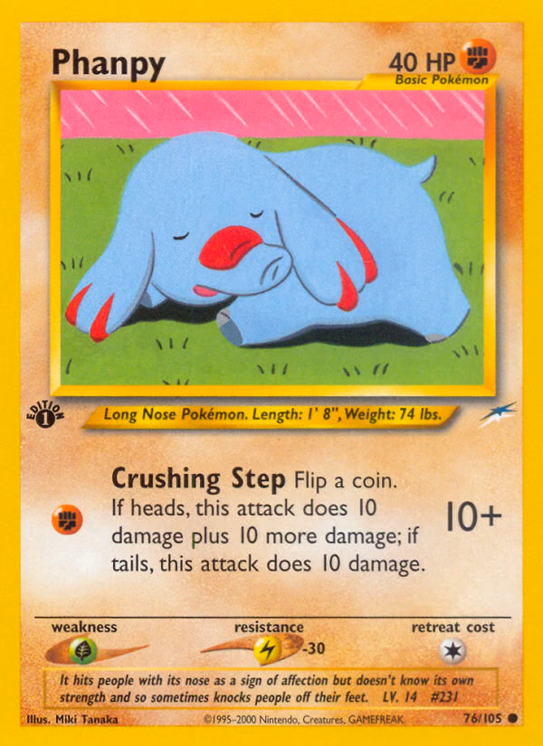 Phanpy (Unlimited) Pokemon card (76/105, Neo Destiny)