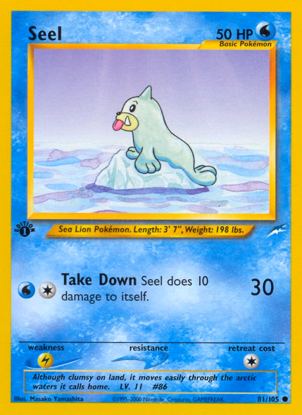 Seel (1st Edition) Pokemon card (81/105, Neo Destiny)