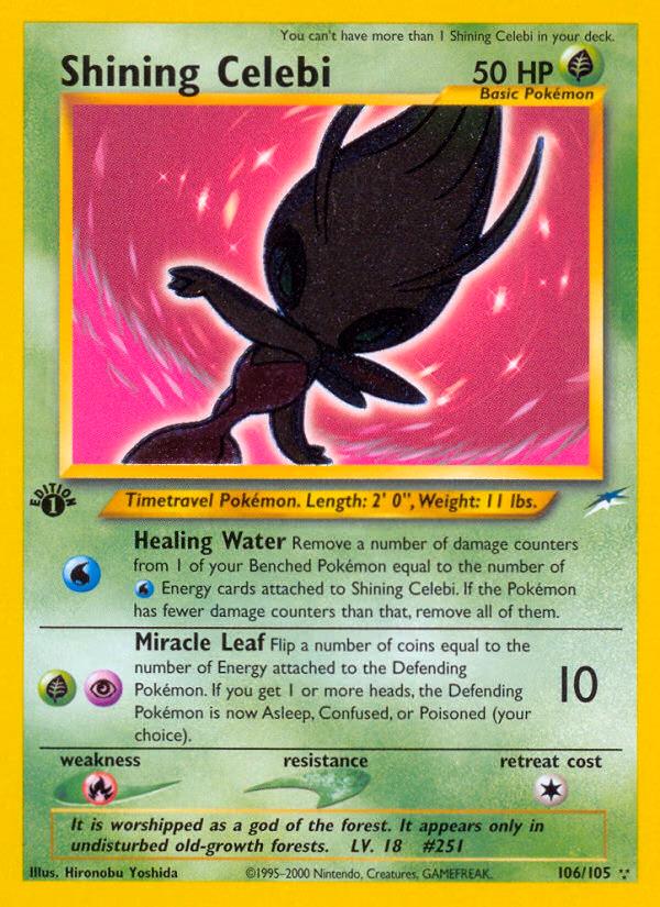 Shining Celebi (Unlimited) Pokemon card (106/105, Neo Destiny)