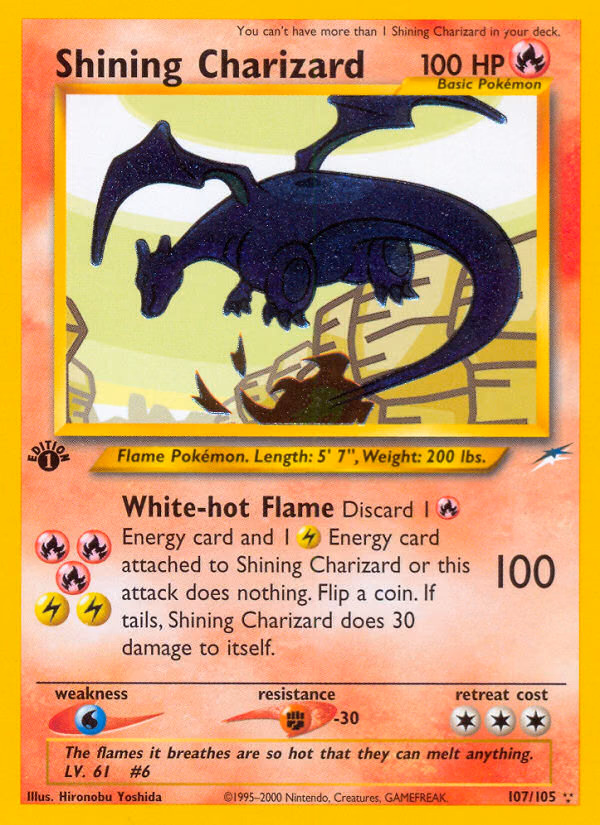 Shining Charizard (Unlimited) Pokemon card (107/105, Neo Destiny)