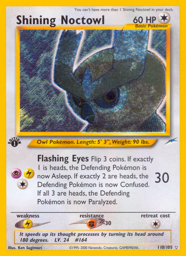 Shining Noctowl (Unlimited) Pokemon card (110/105, Neo Destiny)