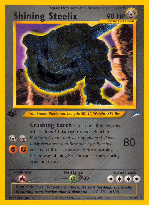 Shining Steelix (Unlimited) Pokemon card (112/105, Neo Destiny)
