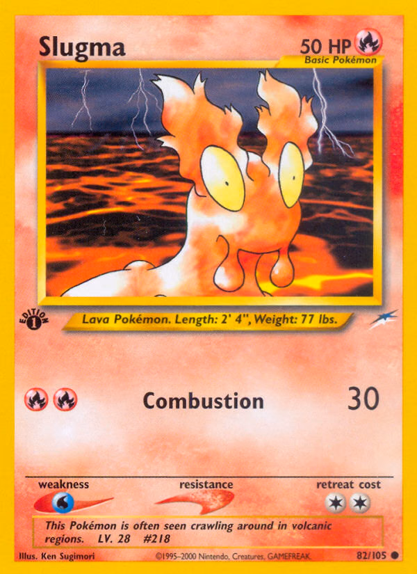 Slugma (Unlimited) Pokemon card (82/105, Neo Destiny)