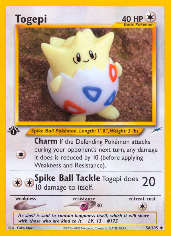 Togepi (Unlimited) Pokemon card (56/105, Neo Destiny)
