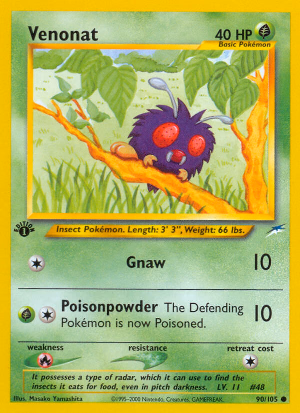 Venonat (Unlimited) Pokemon card (90/105, Neo Destiny)
