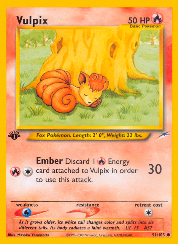 Vulpix (1st Edition) Pokemon card (91/105, Neo Destiny)