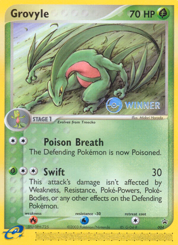 Grovyle Pokemon card (004, Nintendo Black Star Promos)