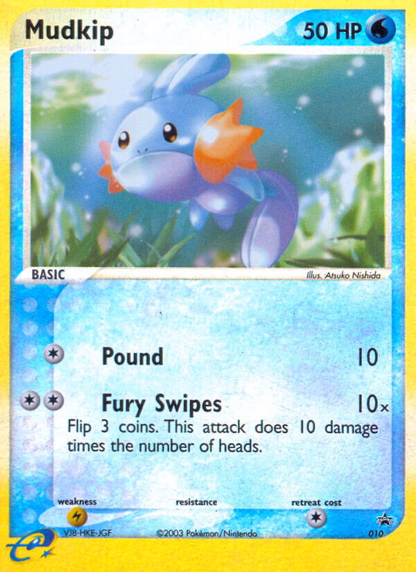Mudkip Pokemon card (010, Nintendo Black Star Promos)
