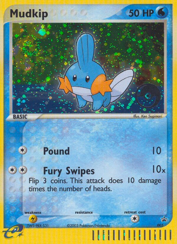 Mudkip Pokemon card (005, Nintendo Black Star Promos)