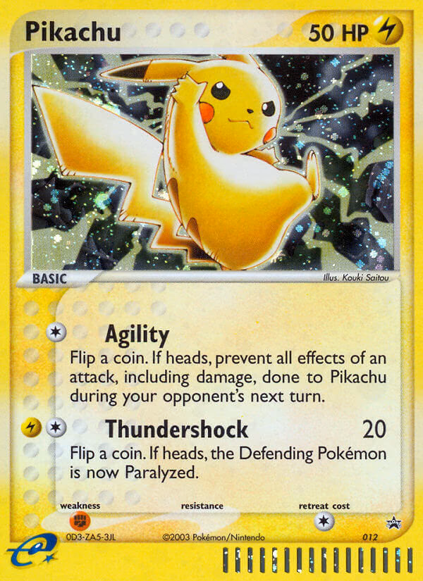 Pikachu Pokemon card (012, Nintendo Black Star Promos)