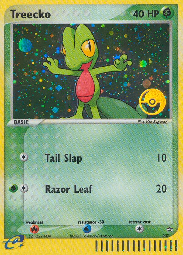 Treecko Pokemon card (007, Nintendo Black Star Promos)