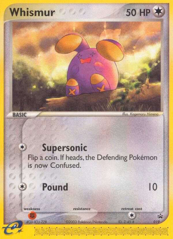 Whismur Pokemon card (019, Nintendo Black Star Promos)