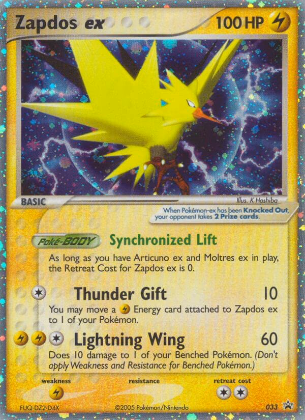 Zapdos ex Pokemon card (033, Nintendo Black Star Promos)