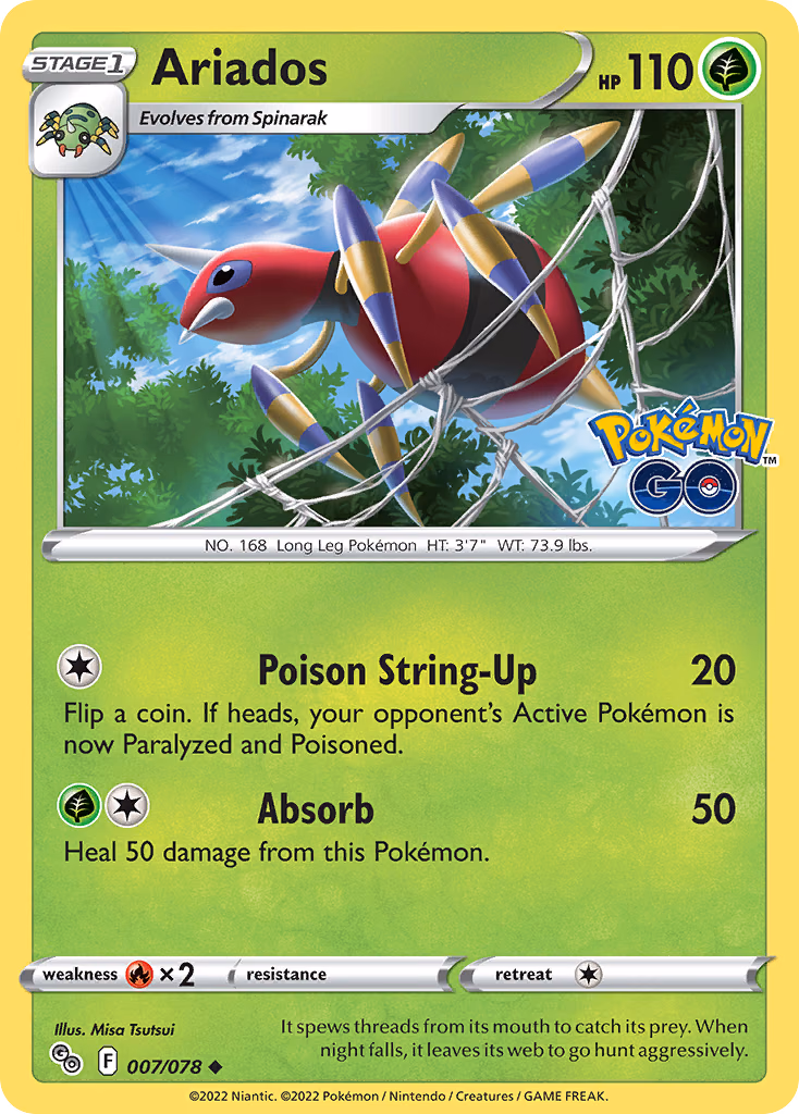 Ariados Pokemon card (007/078, Pokémon GO)