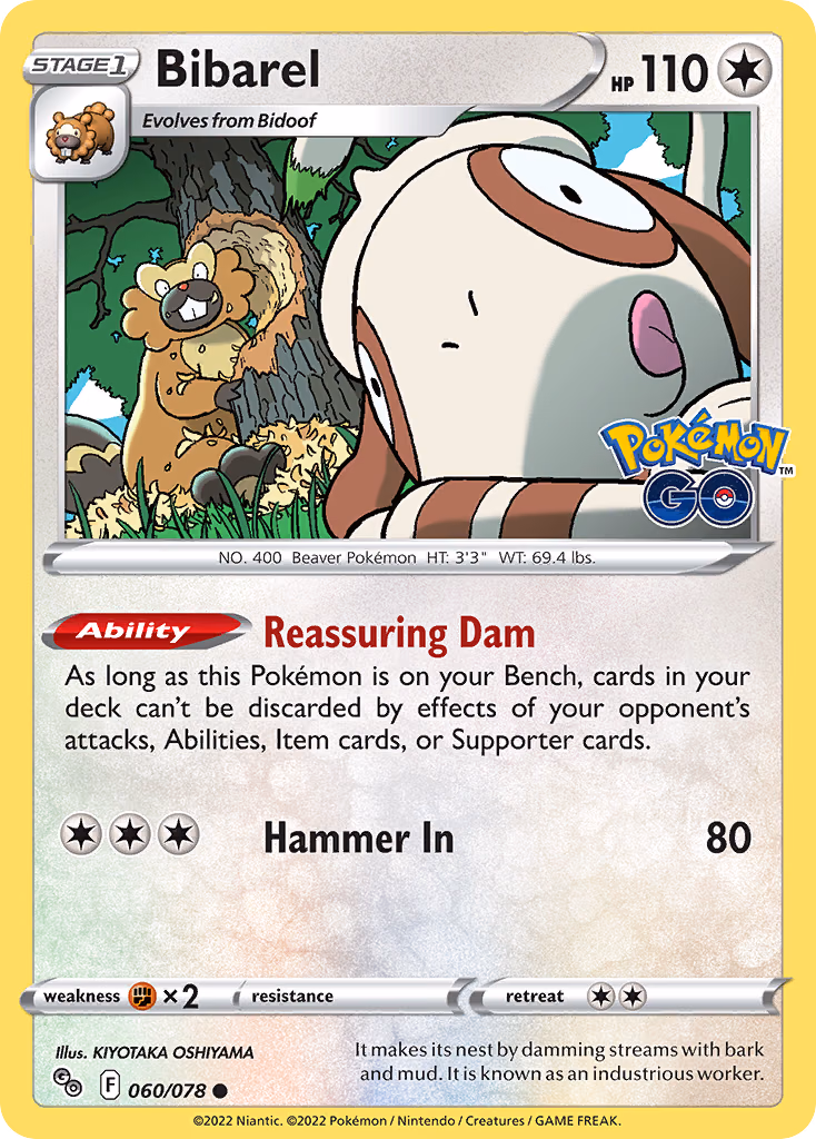 Bibarel Pokemon card (060/078, Pokémon GO)