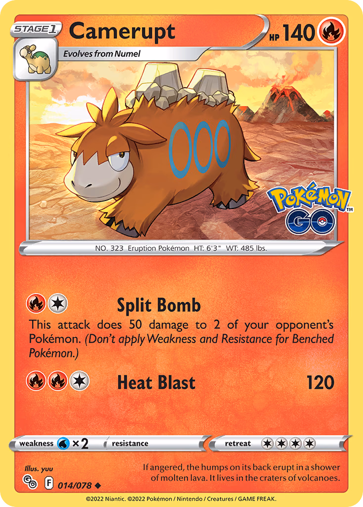 Camerupt Pokemon card (014/078, Pokémon GO)