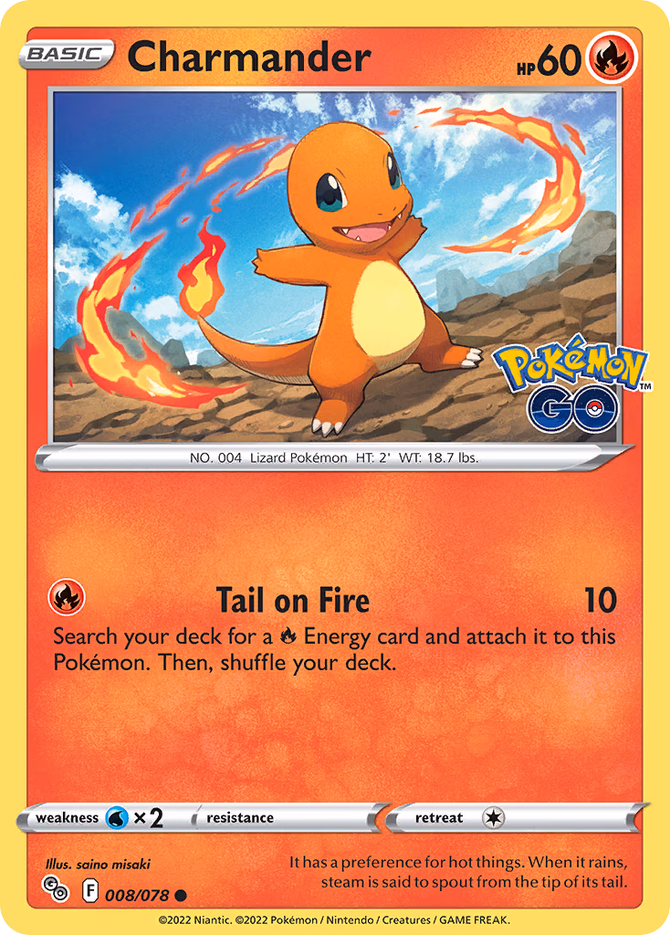 Charmander Pokemon card (008/078, Pokémon GO)