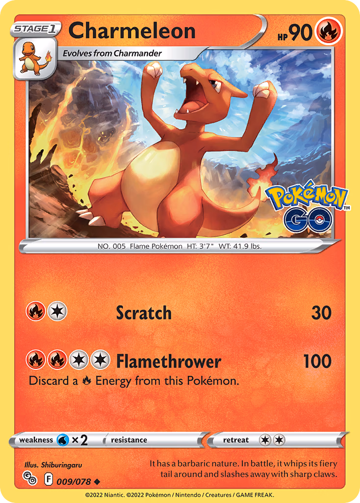 Charmeleon Pokemon card (009/078, Pokémon GO)