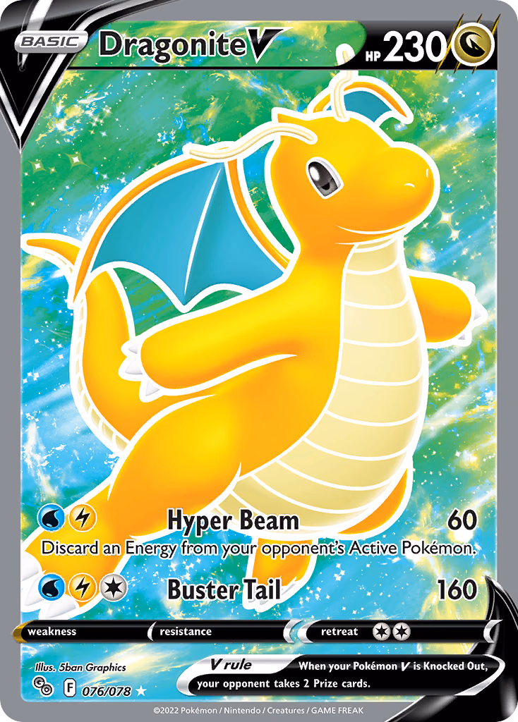 Dragonite V Pokemon card (076/078, Pokémon GO)