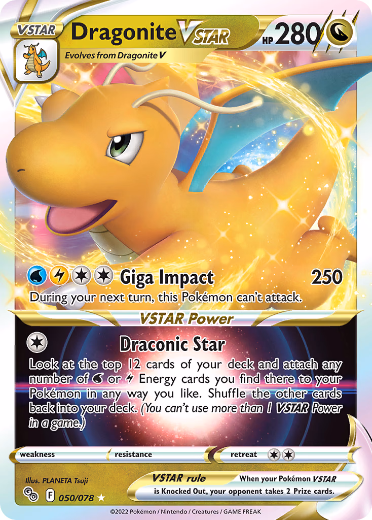 Dragonite VSTAR Pokemon card (050/078, Pokémon GO)