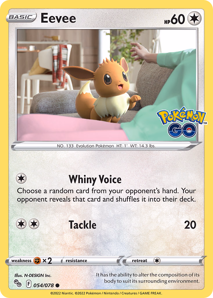 Eevee Pokemon card (054/078, Pokémon GO)
