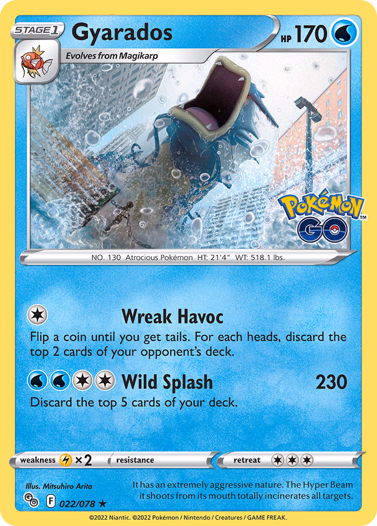 Gyarados Pokemon card (022/078, Pokémon GO)