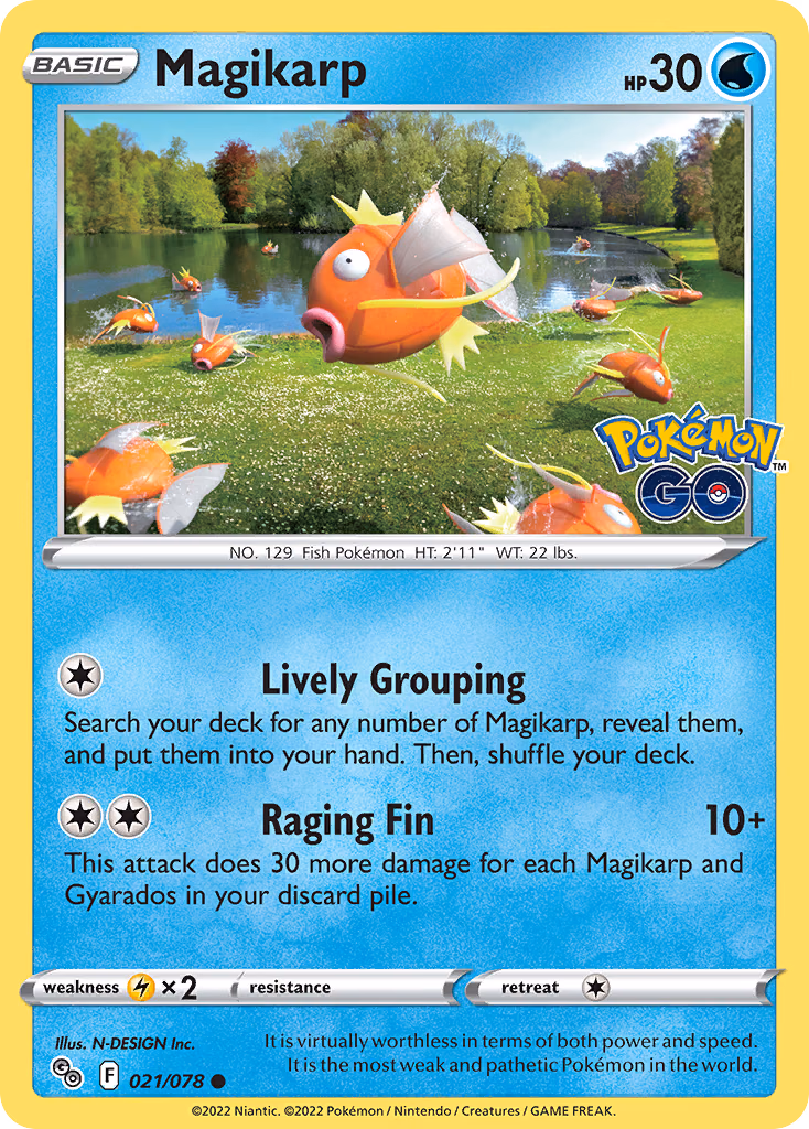 Magikarp Pokemon card (021/078, Pokémon GO)