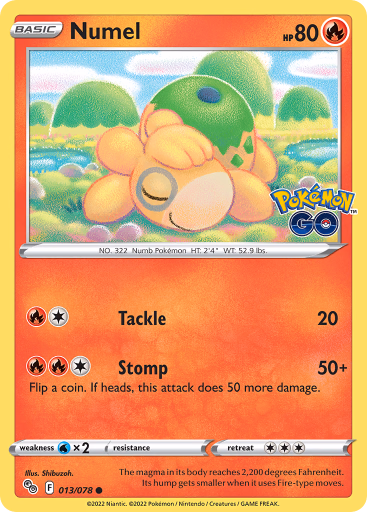 Numel Pokemon card (013/078, Pokémon GO)