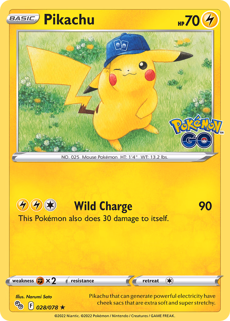Pikachu Pokemon card (028/078, Pokémon GO)