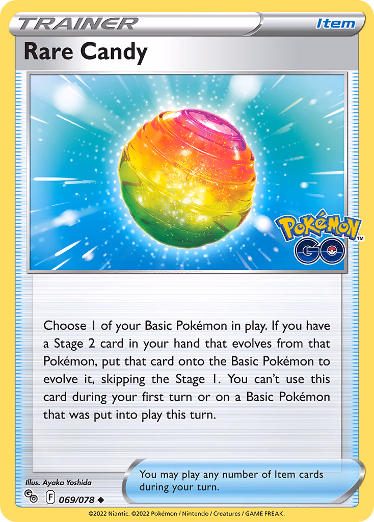Rare Candy Pokemon card (069/078, Pokémon GO)