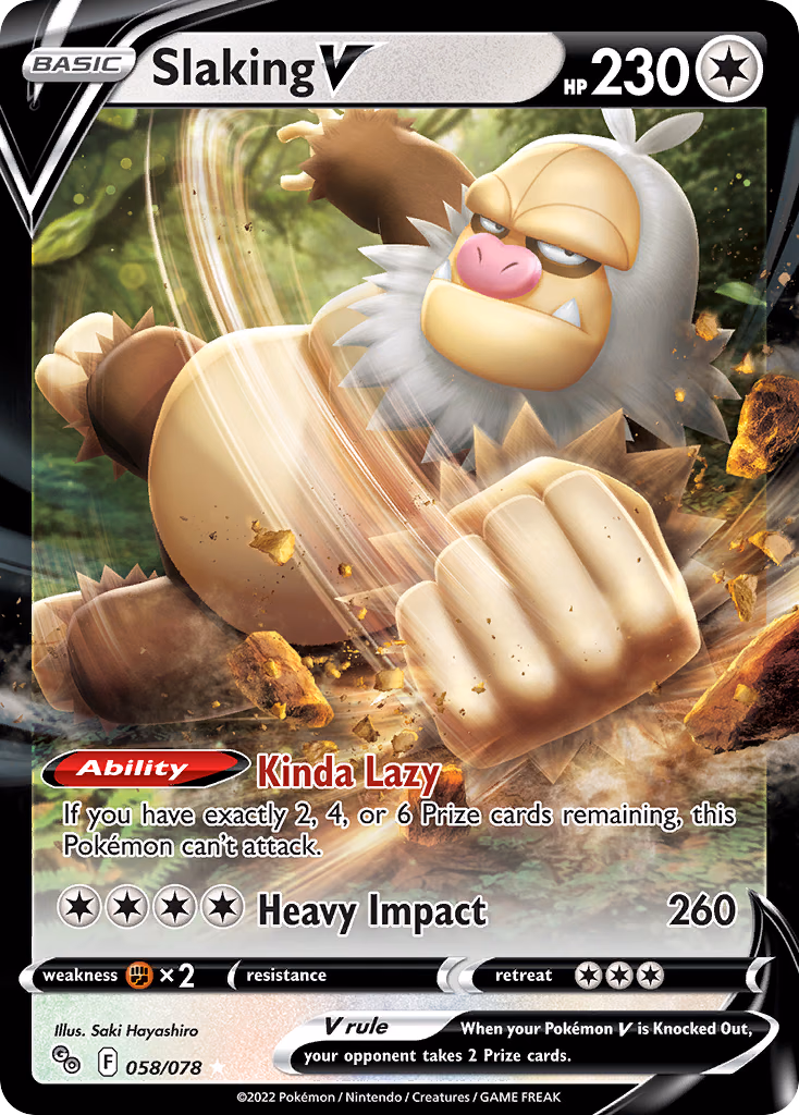 Slaking V Pokemon card (058/078, Pokémon GO)