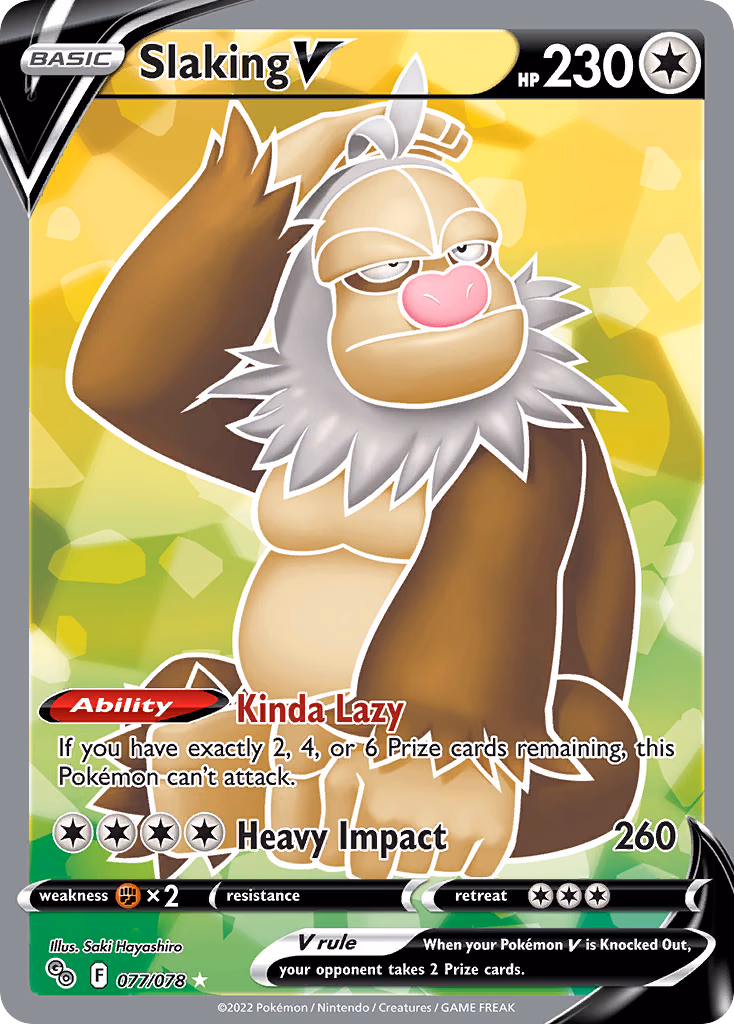 Slaking V Pokemon card (077/078, Pokémon GO)