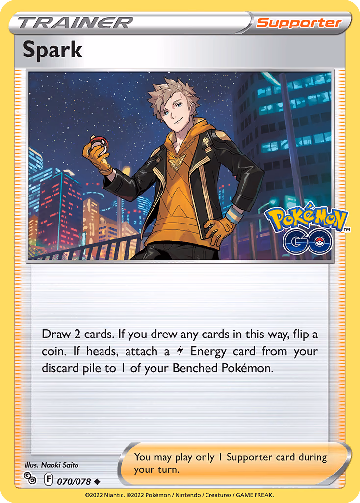 Spark Pokemon card (070/078, Pokémon GO)
