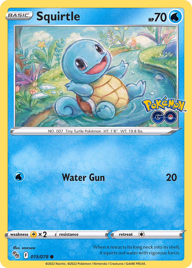 Squirtle Pokemon card (015/078, Pokémon GO)