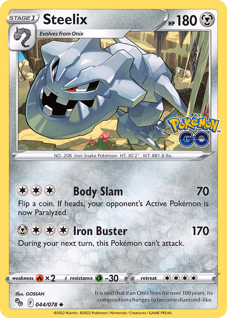 Steelix Pokemon card (044/078, Pokémon GO)