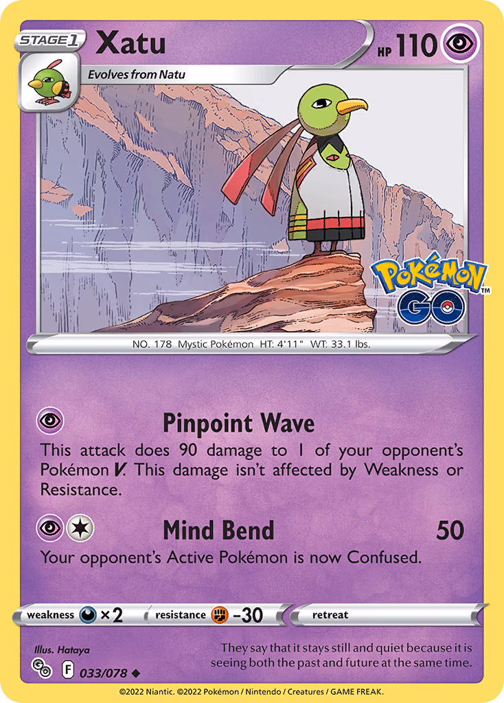 Xatu Pokemon card (033/078, Pokémon GO)