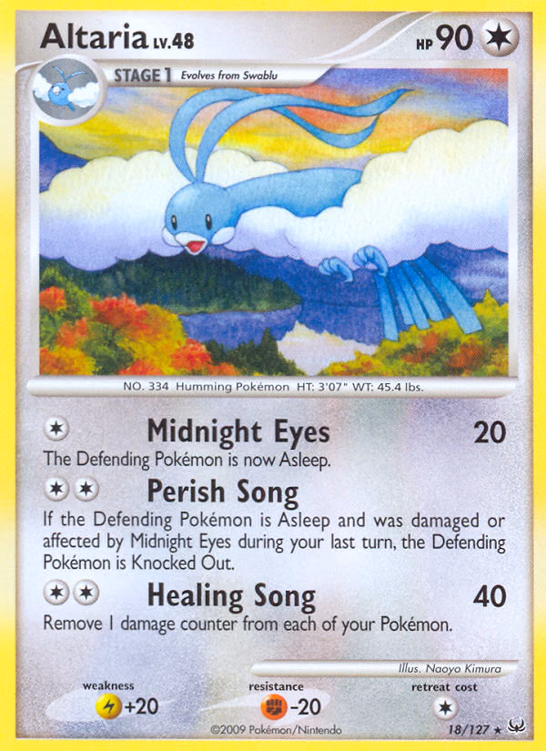 Altaria Pokemon card (18/127, Platinum)