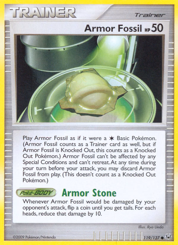 Armor Fossil Pokemon card (119/127, Platinum)