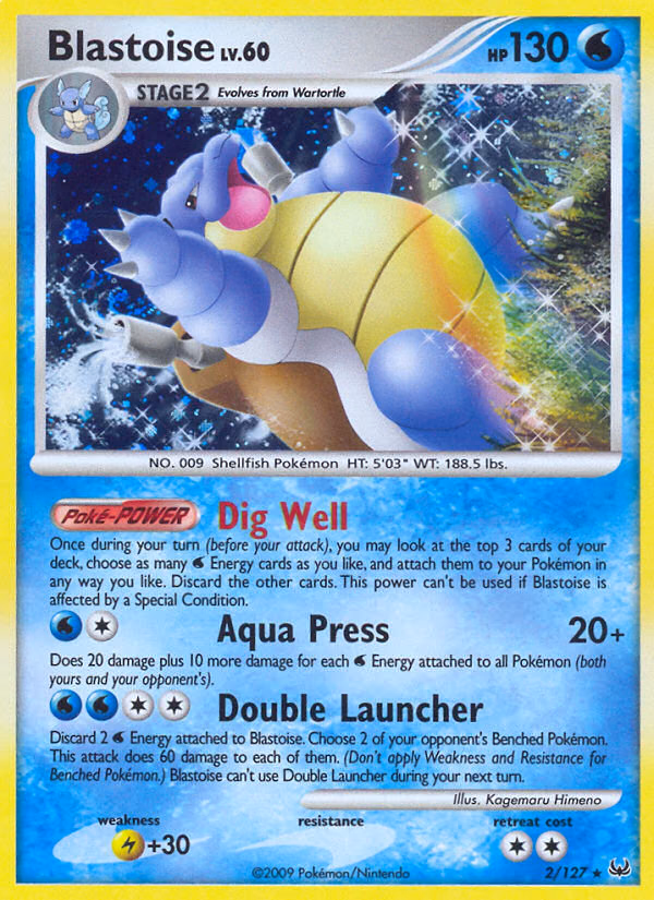Blastoise Pokemon card (2/127, Platinum)