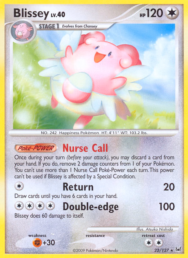 Blissey Pokemon card (22/127, Platinum)