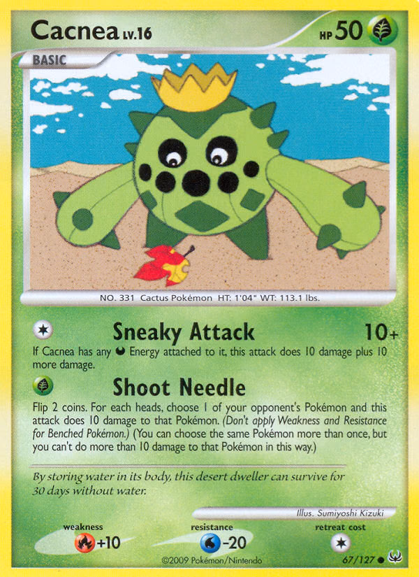 Cacnea Pokemon card (67/127, Platinum)