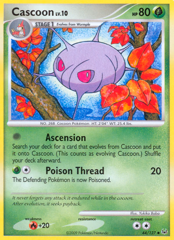 Cascoon Pokemon card (44/127, Platinum)