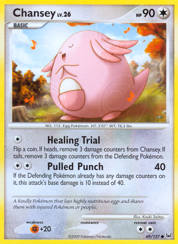 Chansey Pokemon card (69/127, Platinum)