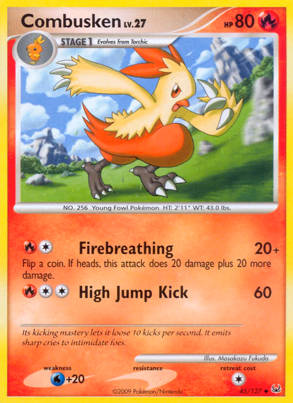 Combusken Pokemon card (45/127, Platinum)